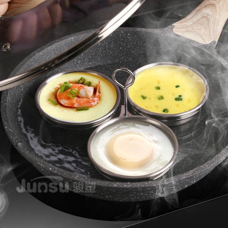 🥚❤️ Moule à œufs à la vapeur en acier inoxydable 304 – Antirouille, Manche Ergonomique, Cuisson Uniforme – 2 Styles : Uni ou Cœur 🍳✨
