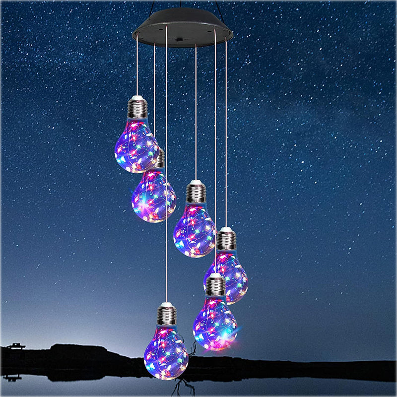 Carillons éoliens à LED de couleur à énergie solaire