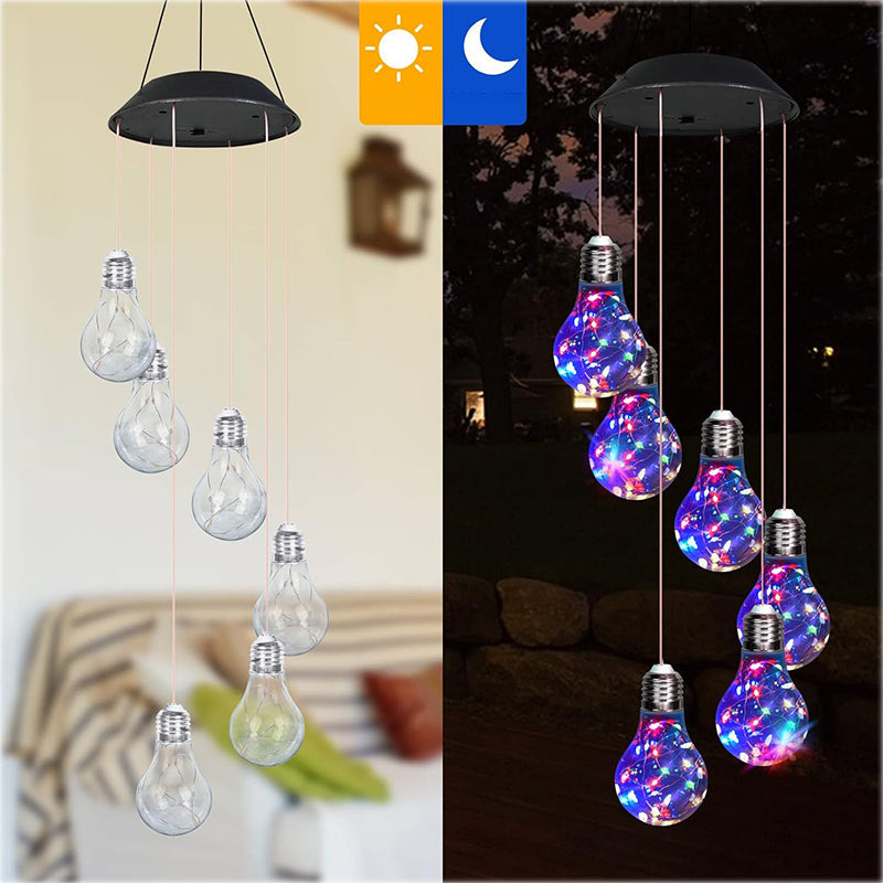 Carillons éoliens à LED de couleur à énergie solaire