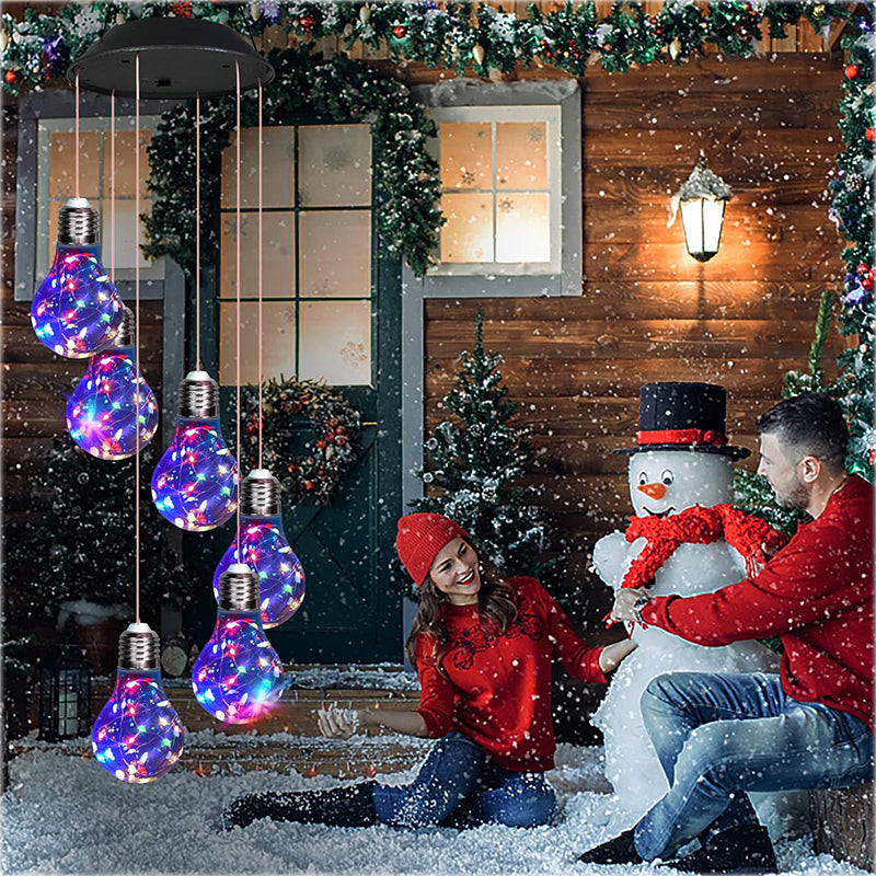 Carillons éoliens à LED de couleur à énergie solaire