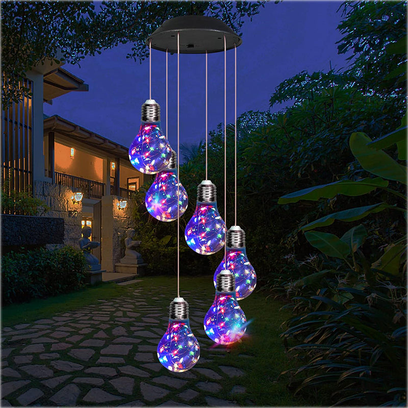 Carillons éoliens à LED de couleur à énergie solaire