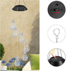 Carillons éoliens à LED de couleur à énergie solaire