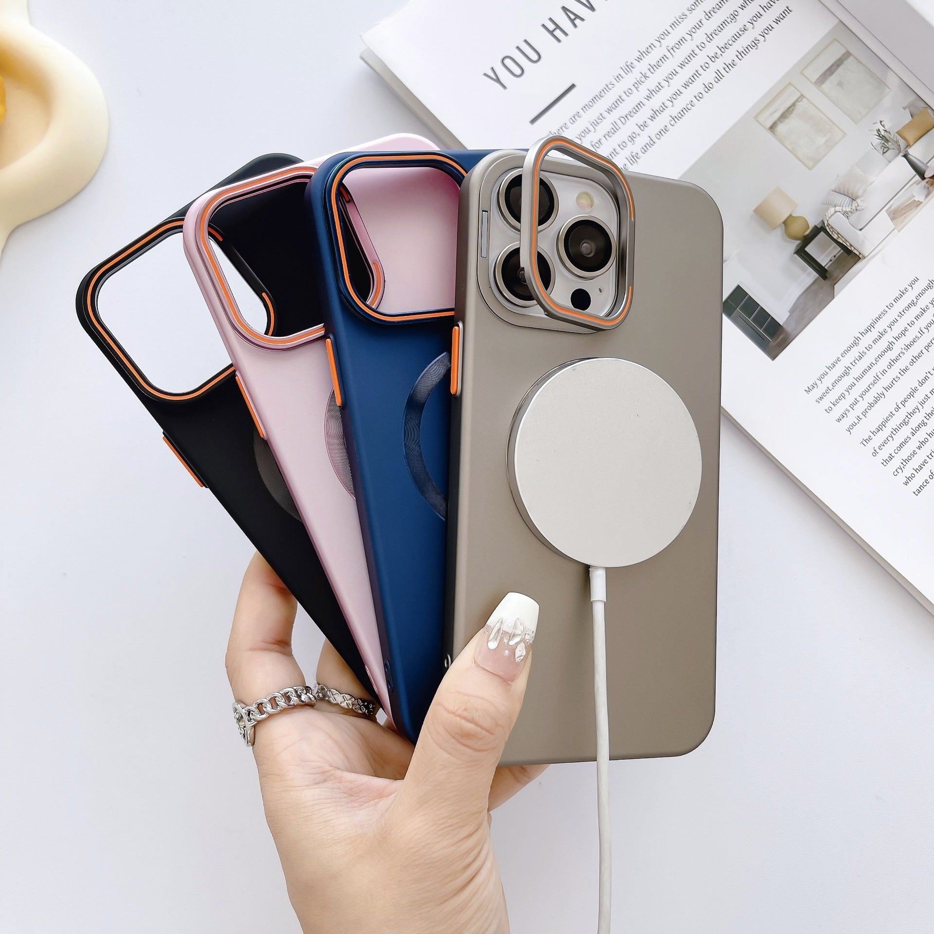 Wireless Charging Phone Case with Lens Protector