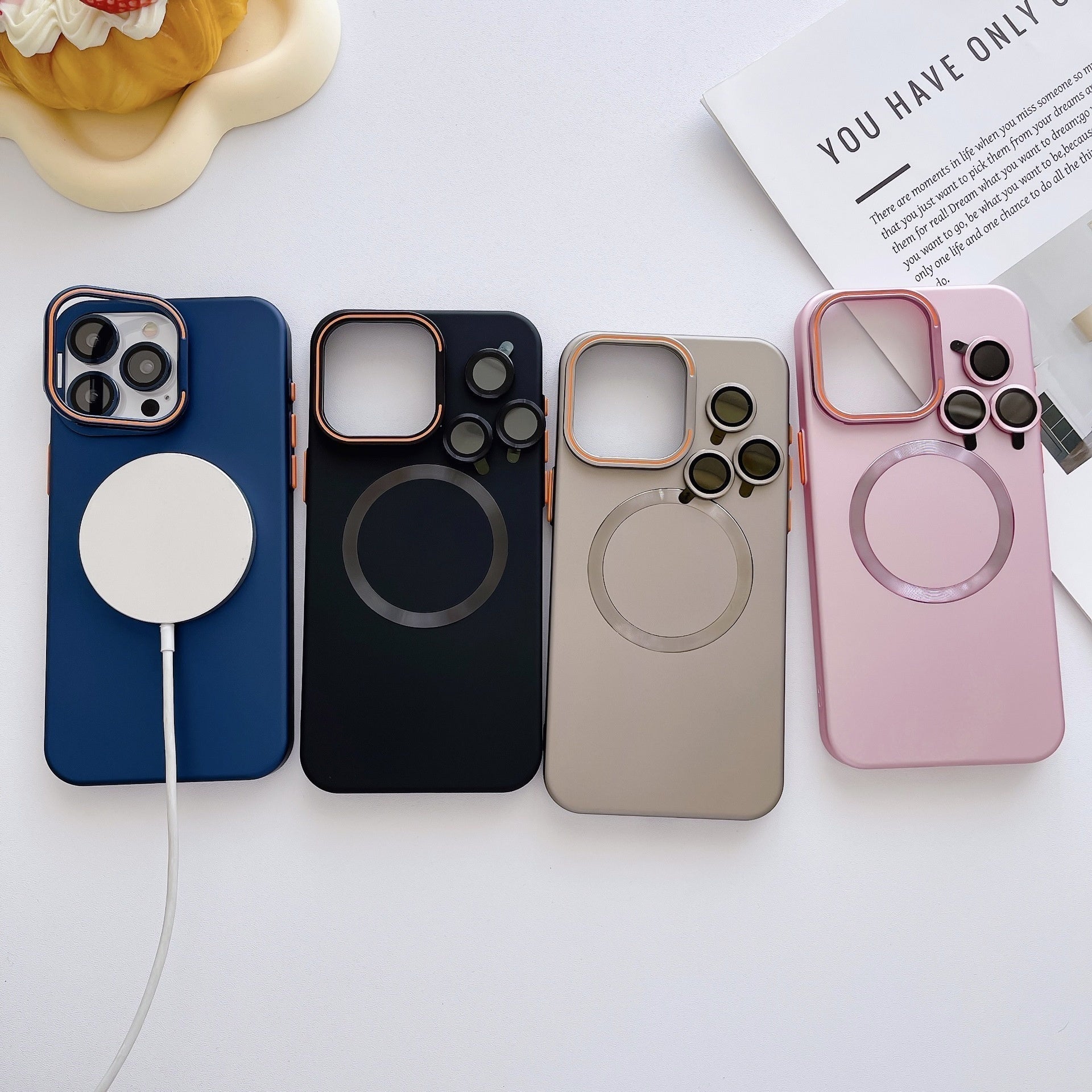 Wireless Charging Phone Case with Lens Protector