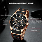 Montre multifonction en quartz étanche pour homme