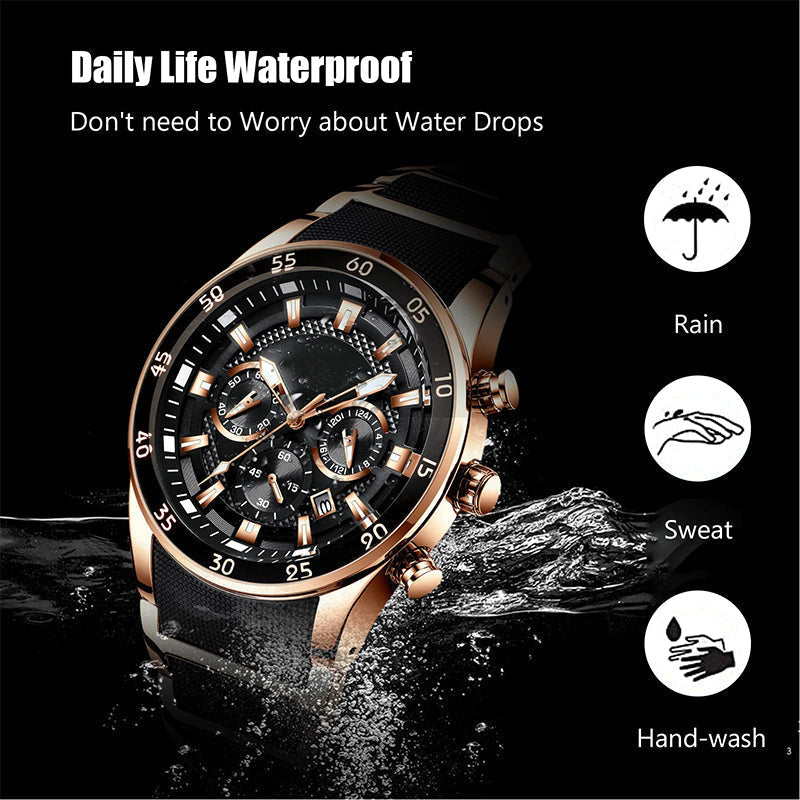 Montre multifonction en quartz étanche pour homme