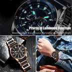 Montre multifonction en quartz étanche pour homme