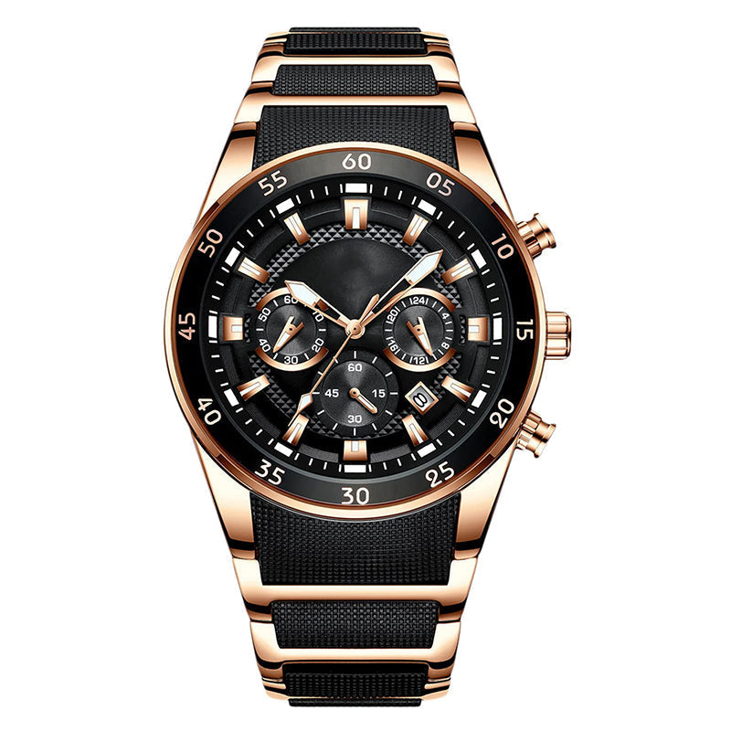 Montre multifonction en quartz étanche pour homme