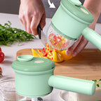 🥗 Hachoir & Trancheuse Électrique Rechargeable – Hache les légumes et tranche en quelques secondes | 2 fonctions | Lames en inox | 30W | 280 ml | Pour salades, légumes sautés et recettes rapides 🔪⚡