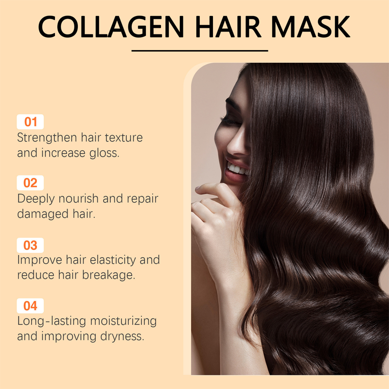 Masque capillaire au collagène pour cheveux secs et abîmés