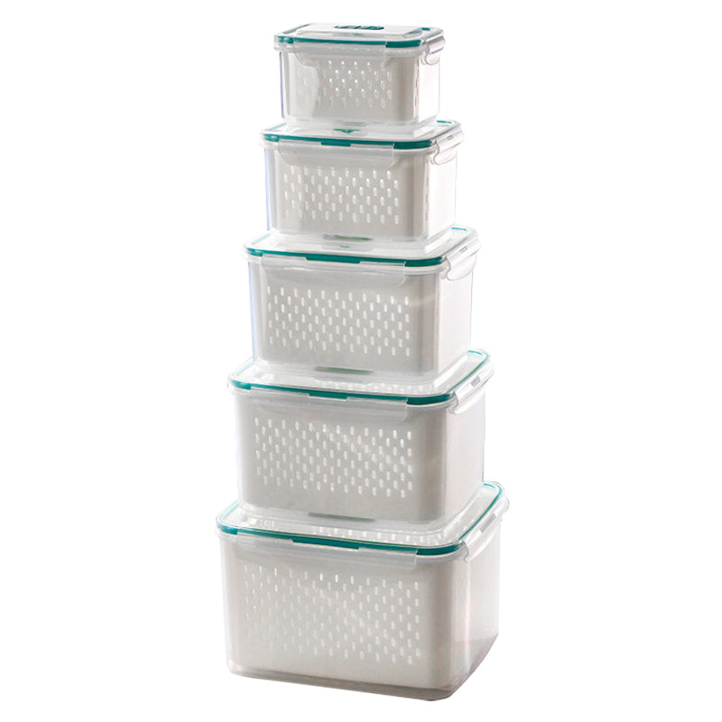 🍱 Boîte 2 en 1 Drainante et Garde-frais ❄️✨ - Double Fermeture Hermétique | De -20°C à 120°C | Transparente | Empilable | 6 Tailles | Lot de 3/4/5 Pièces | 50% DE RÉDUCTION