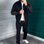 🏃 Survêtement classique à rayures latérales – Style sportif rétro pour hommes/femmes