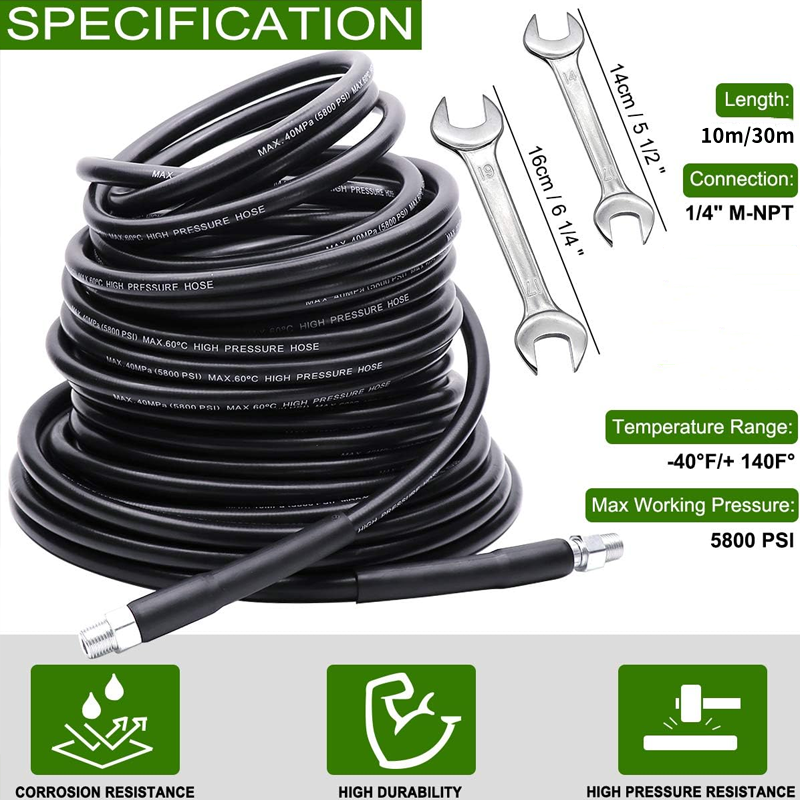 Kit de nettoyage de canalisations 5800 PSI pour nettoyeur haute pression