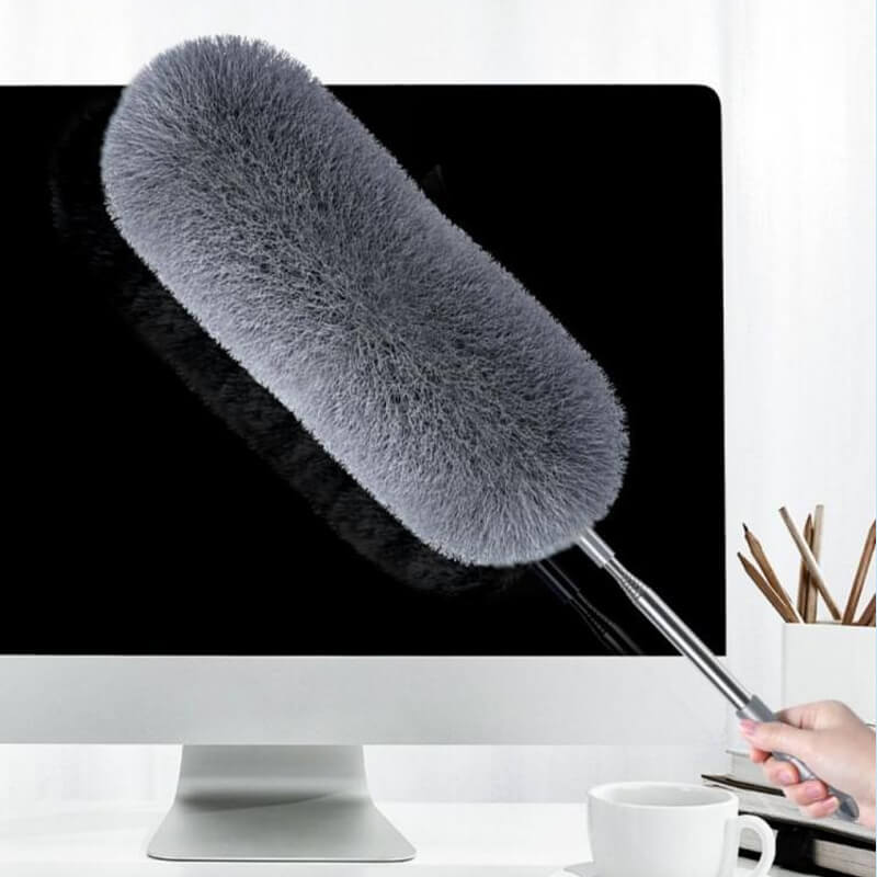 🧹 Plumeau Télescopique en Microfibre | ✨ Capture la Poussière comme un Aimant | 🏠 Idéal pour les Plafonds Hauts et les Espaces Étroits | 📏 Tête Pliable et Manche Extensible (Jusqu'à 2.8m)