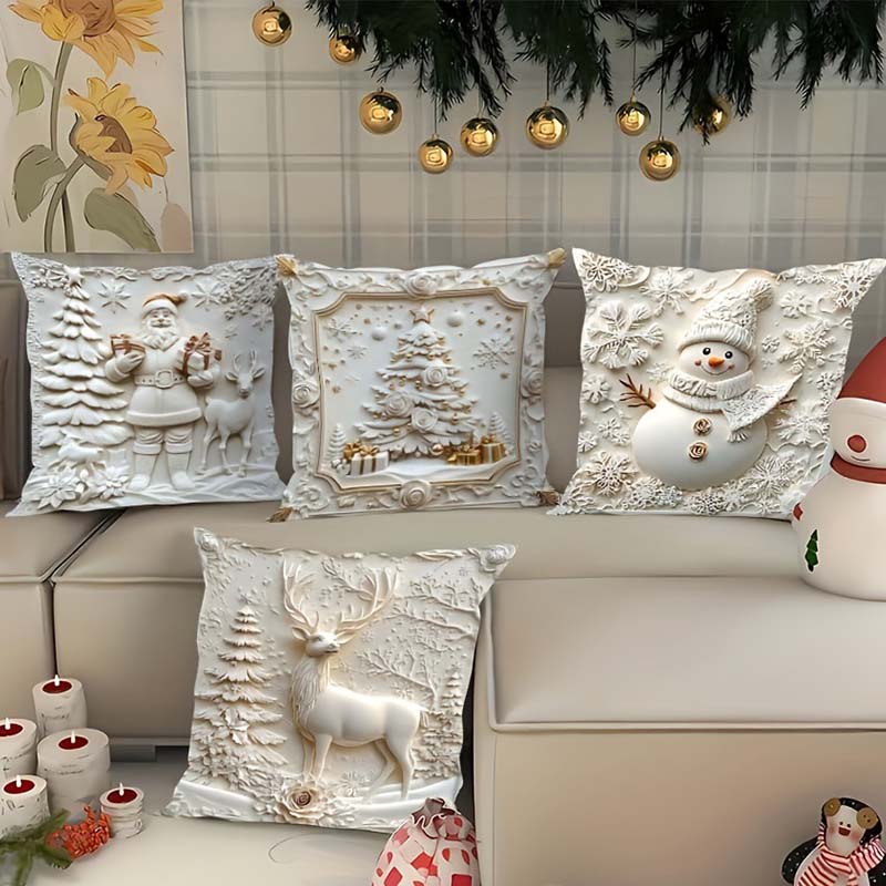 🎅🏻✨Soldes de Noël -50% !!🎁Élégantes housses de coussin décoratives de Noël
