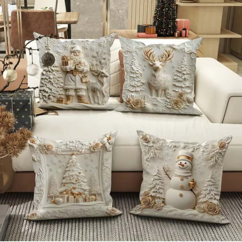 🎅🏻✨Soldes de Noël -50% !!🎁Élégantes housses de coussin décoratives de Noël