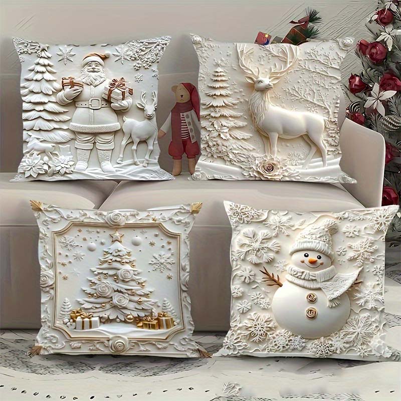 🎅🏻✨Soldes de Noël -50% !!🎁Élégantes housses de coussin décoratives de Noël