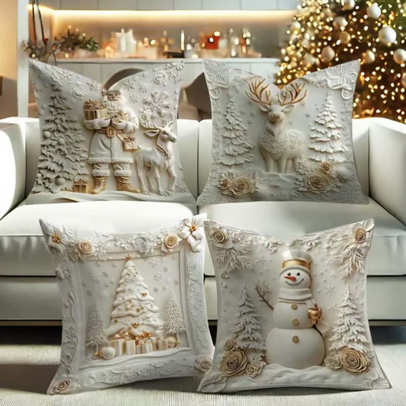 🎅🏻✨Soldes de Noël -50% !!🎁Élégantes housses de coussin décoratives de Noël