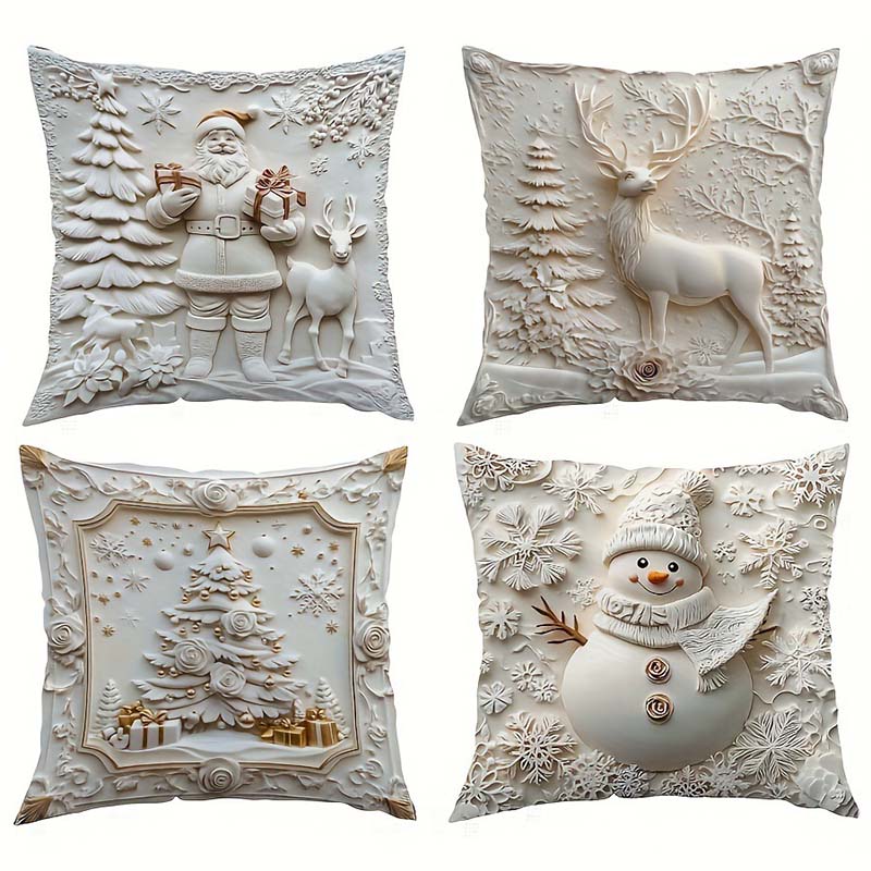 🎅🏻✨Soldes de Noël -50% !!🎁Élégantes housses de coussin décoratives de Noël