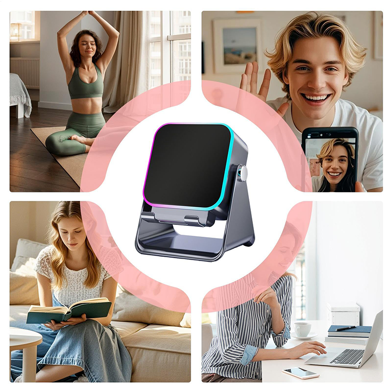 🔊 Enceinte Bluetooth 5-en-1 avec Recharge Sans Fil par Induction | Support Téléphone Réglable et Lumière d'Ambiance à 360° 📱✨ | Bluetooth 5.3, Batterie 2000 mAh