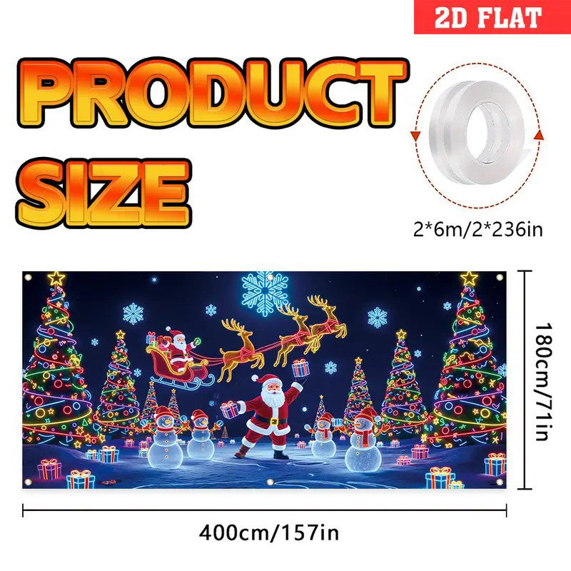 🔥Soldes de Noël - 50 % DE RÉDUCTION🎄Bannière de Noël réactive aux UV pour portes de garage