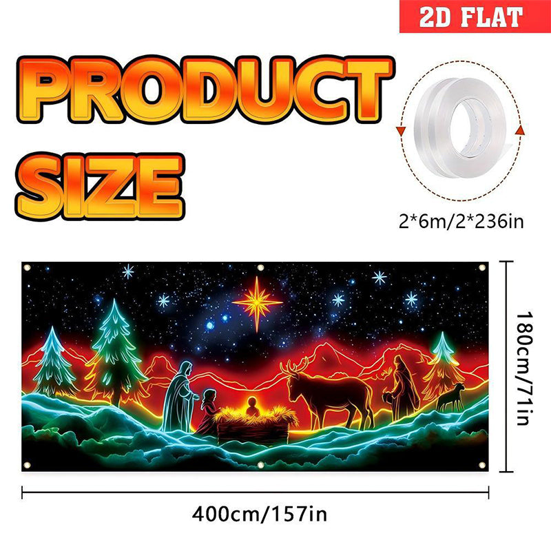 🔥Soldes de Noël - 50 % DE RÉDUCTION🎄Bannière de Noël réactive aux UV pour portes de garage