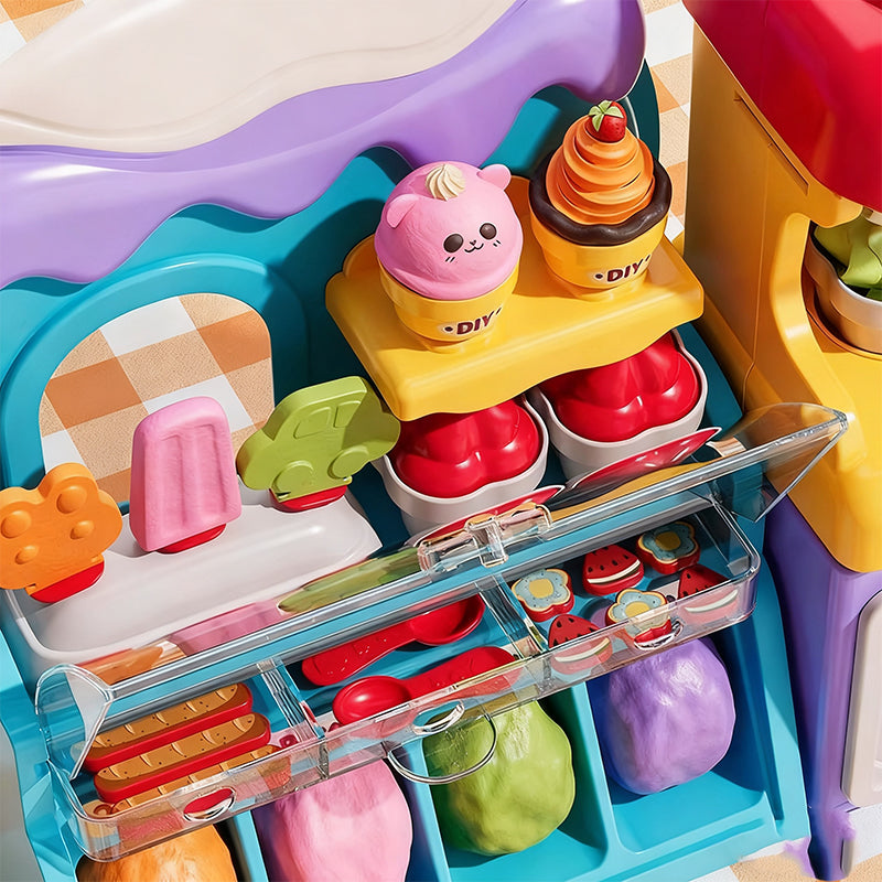 🎄 60% DE RÉDUCTION ! 🍦 ENSEMBLE PÂTE À MODELER GLACE - 6 Couleurs et 10 Accessoires, Non Toxique et Sûr, Cadeau Parfait pour les Enfants de 3 à 8 Ans 🎁✨