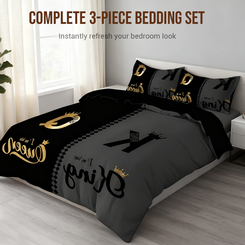 💥50% DE RÉDUCTION🔥Parure de lit King & Queen 3 pièces - Design élégant et confort excellent✅✨