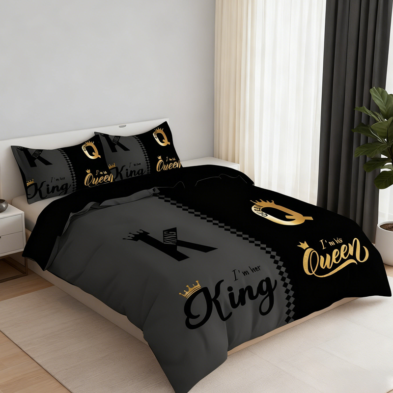 💥50% DE RÉDUCTION🔥Parure de lit King & Queen 3 pièces - Design élégant et confort excellent✅✨