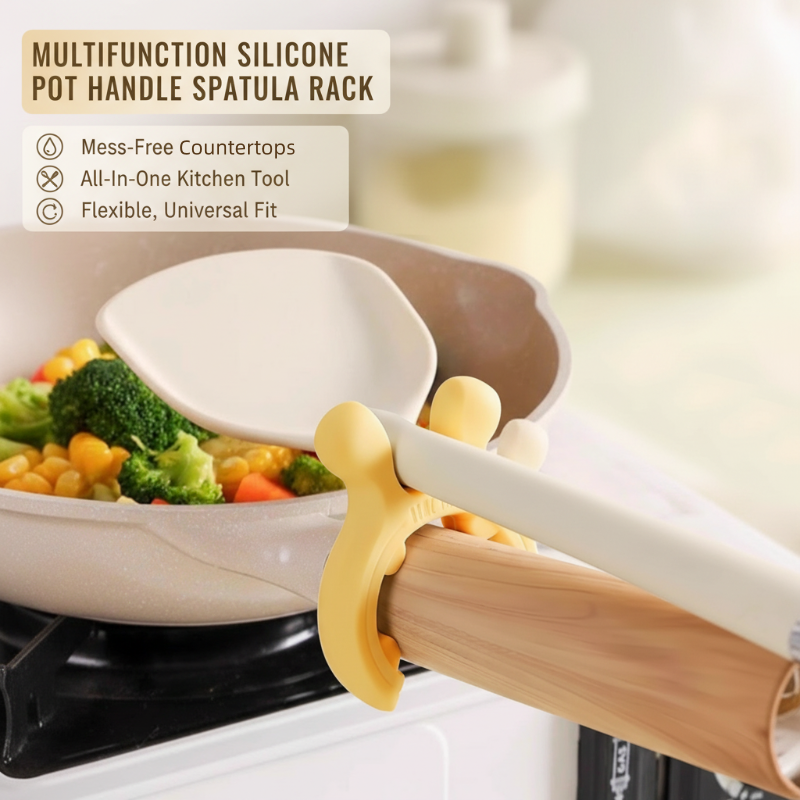 🔥Offre de Noël à durée limitée : 50 % DE RÉDUCTION !!!🔥 Support de spatule multifonctionnel en silicone avec poignée pour casseroles