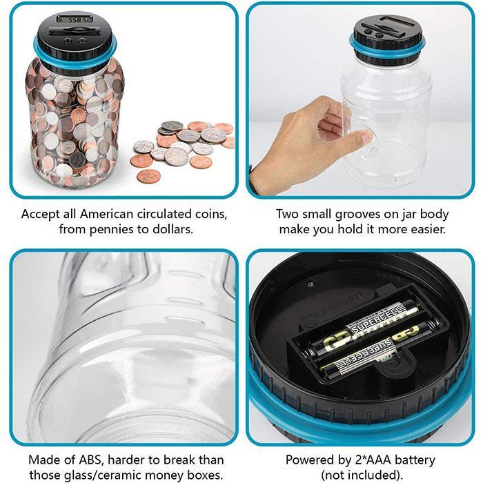 🏦💰 Tirelire Compteuse Automatique Digitale pour Pièces – Comptage & Écran LCD, 3 Devises : Euro, Dollar & Livre Sterling – Votre Assistant Épargne Intelligent ✨📊