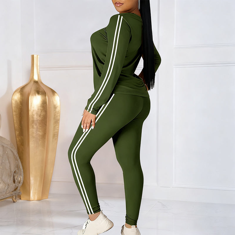 Ensemble de sport deux pièces à manches longues pour femme