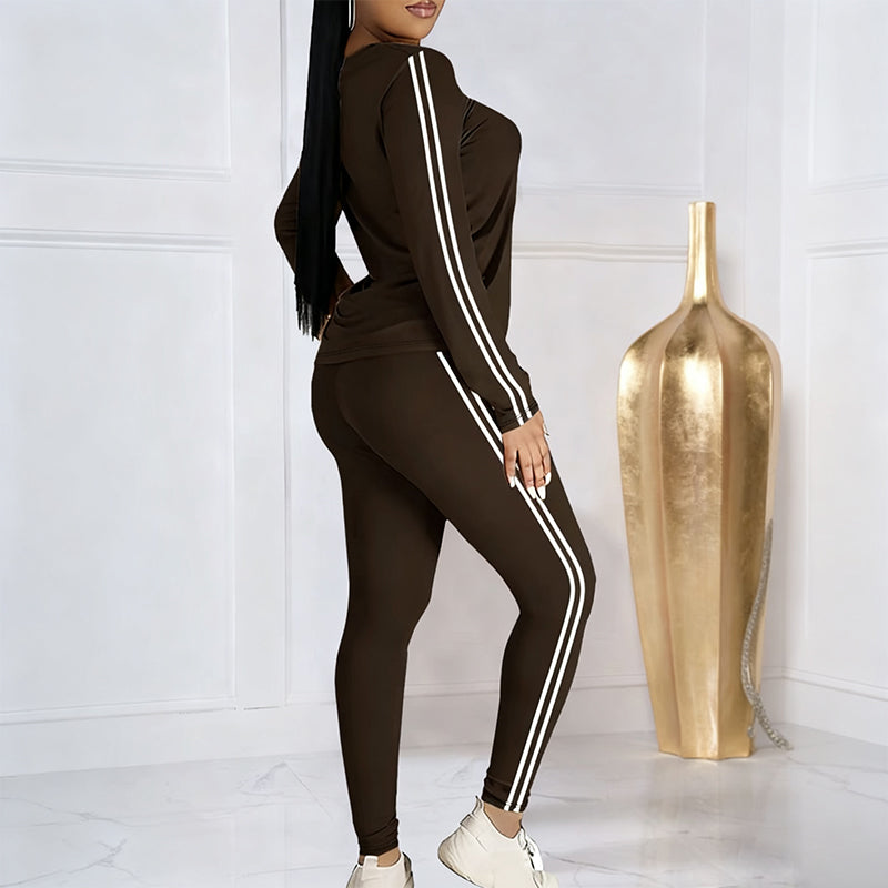 Ensemble de sport deux pièces à manches longues pour femme