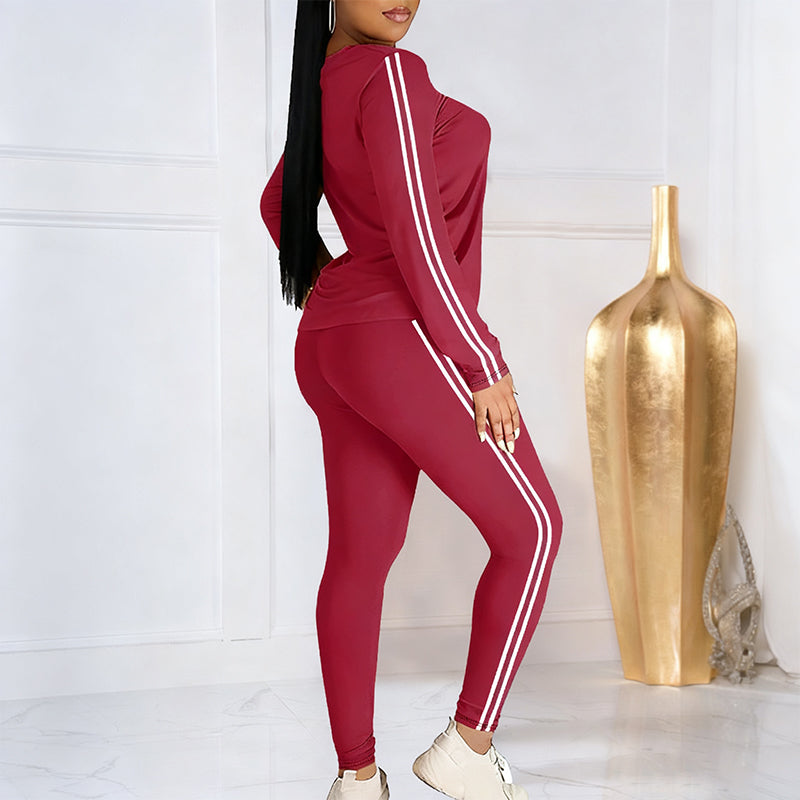 Ensemble de sport deux pièces à manches longues pour femme