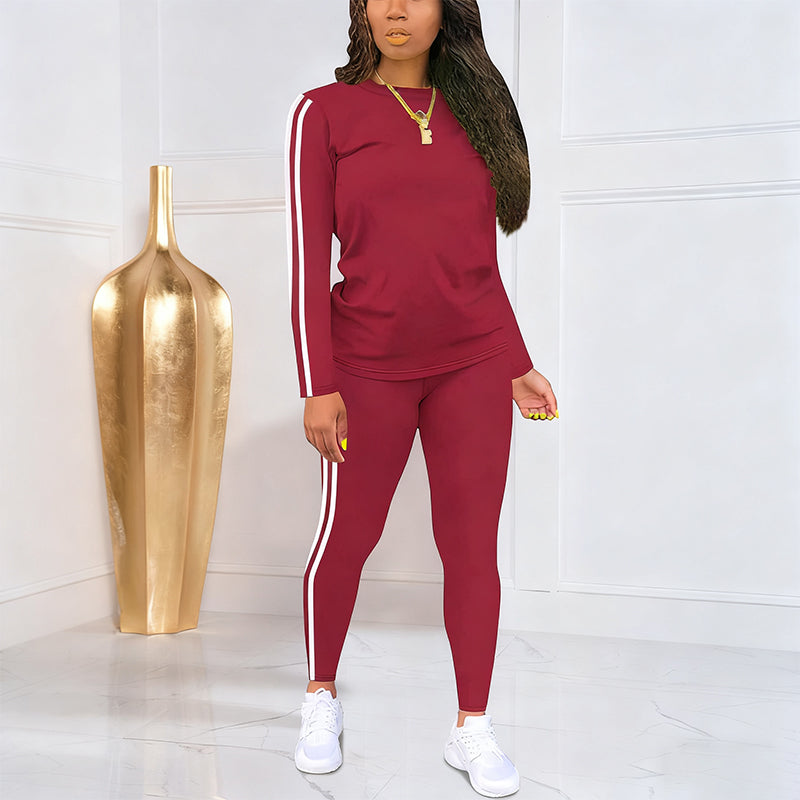 Ensemble de sport deux pièces à manches longues pour femme