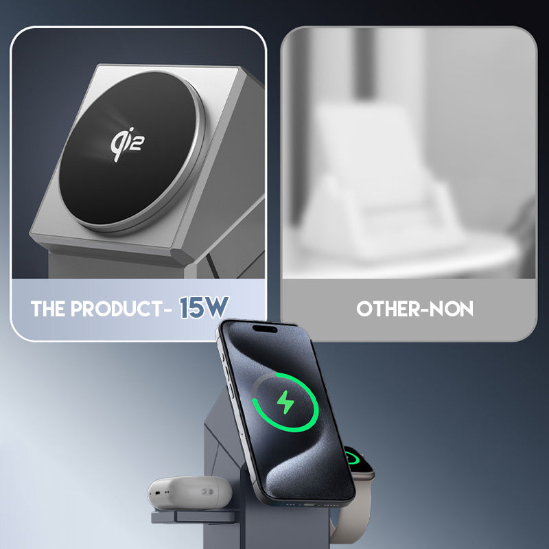 📢📢50% de réduction ! Station de charge magnétique sans fil pliable 3 en 1 – Rechargez votre smartphone, votre smartwatch et vos écouteurs au même endroit ! 🔋📱⌚