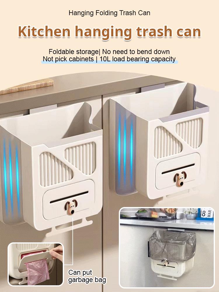 Poubelle Suspendue Pliable et Gain de Place - Corbeille de Cuisine à Suspendre, Anti-Fuite