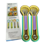 🍉 Ensemble 3 en 1 : Cuillère à Melon, Couteau à Sculpter et Trancheuse – Acier Inoxydable, Poignée Antidérapante en PP, Empilable, 6 Couleurs – Pour Fruits, Desserts et Buffets 🍊🔪