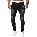👖REMISE DE 60 % ! 🔥 Jean skinny tendance pour homme avec effet vieilli – Coupe slim fuselée, coton respirant et détails déchirés tendance