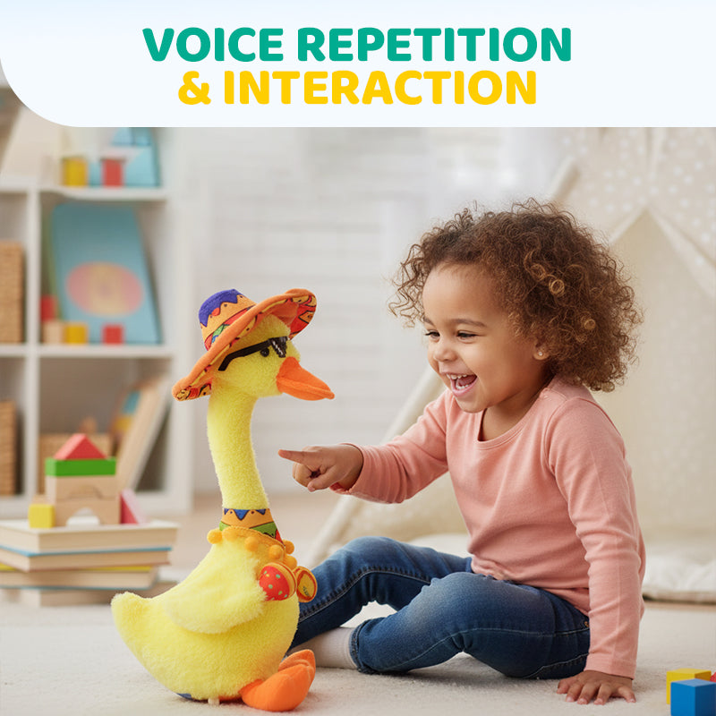 Canard en peluche interactif qui parle et danse