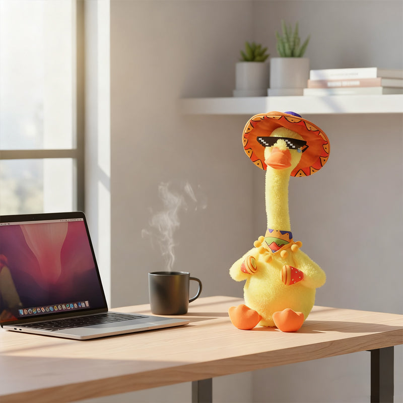 Canard en peluche interactif qui parle et danse