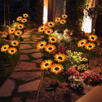 🌻 Lumières Solaires en Forme de Tournesol pour Jardin ✨☀️ - IP65 Étanche | 8-12h d'Autonomie | Recharge Solaire | Pétales Réalistes | Installation Facile | 50% DE RÉDUCTION