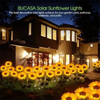 🌻 Lumières Solaires en Forme de Tournesol pour Jardin ✨☀️ - IP65 Étanche | 8-12h d'Autonomie | Recharge Solaire | Pétales Réalistes | Installation Facile | 50% DE RÉDUCTION