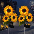 🌻 Lumières Solaires en Forme de Tournesol pour Jardin ✨☀️ - IP65 Étanche | 8-12h d'Autonomie | Recharge Solaire | Pétales Réalistes | Installation Facile | 50% DE RÉDUCTION