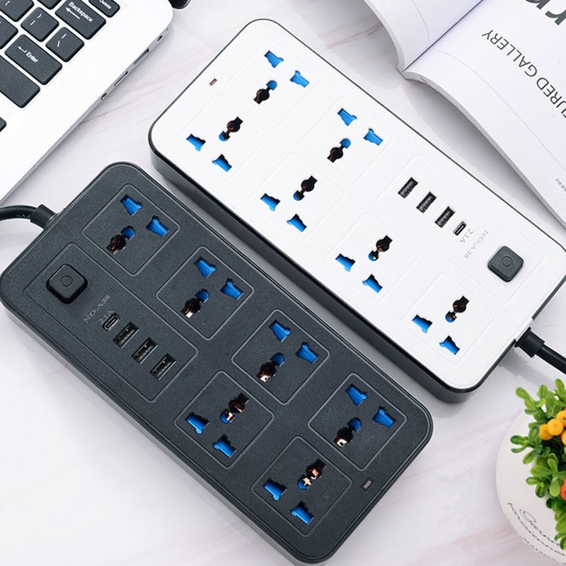 🔌 Multiprise avec rallonge longue ⚡✨ - PP + Cuivre Pur | Ports USB intégrés | Protection contre les surtensions | Interrupteur principal | 2m/3m | 50% DE RÉDUCTION