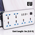 🔌 Multiprise avec rallonge longue ⚡✨ - PP + Cuivre Pur | Ports USB intégrés | Protection contre les surtensions | Interrupteur principal | 2m/3m | 50% DE RÉDUCTION