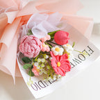🎁Carte de vœux gratuite💐Délicat bouquet de fleurs au crochet fait main💐