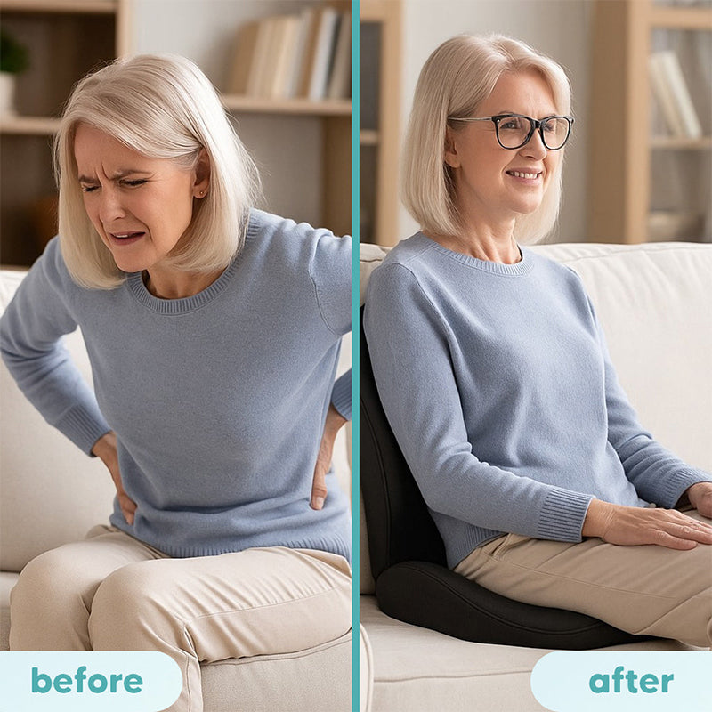 💺✨ Coussin Ergonomique avec Support Lombaire Intégré – Mousse à Mémoire de Forme, Respirant, Posture Correcte – Idéal pour Bureau, Maison & Voiture 🏠💼 6 Couleurs