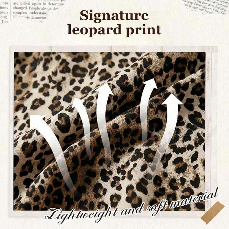👚60 % DE RABAIS ! 🐆 Blouse léopard pour femme avec empiècements en maille contrastée – Manches longues, coupe ajustée et parfaite pour le bureau et les sorties du soir ✨