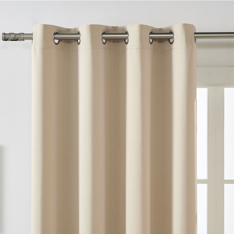 🏡✨ Rideau Occultant en Polyester à Œillets Métalliques – 100x130cm, Bloque Lumière & UV, Isolation Thermique, 3 Couleurs : Beige, Noir & Gris – Intimité & Confort ☁️🕊️